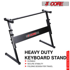 5 Core Keyboard Stand Z Style Height Adjustable Sturdy Piano Riser