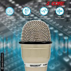 5Core XLR Microphone Dynamic Mic Karaoke Singing Studio Mics Handheld