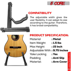 5Core Guitar Stand Floor A Frame Electric Acoustic Bass Soporte Para