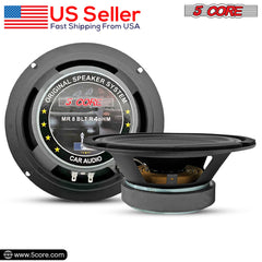 5Core 8 Inch Midrange Door Speaker 500W PMPO Subwoofer w Aluminum