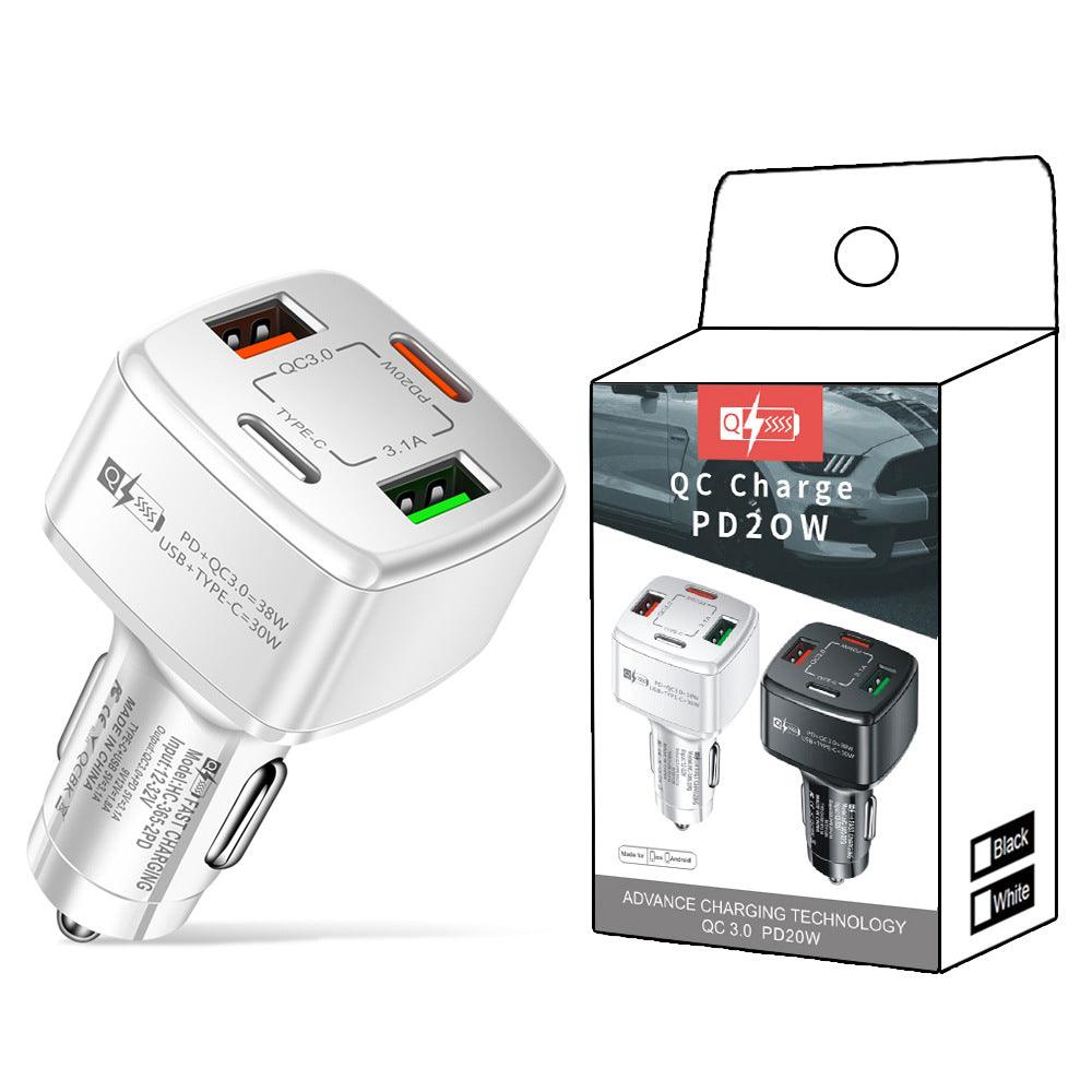 PBG 4-Port Car Charger: 2 PD & 2 USB - Fast, Universal Charging