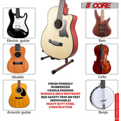 5Core Guitar Stand Floor A Frame Electric Acoustic Bass Soporte Para