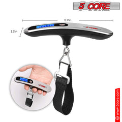 5Core Digital Luggage Scale Weight Scale Travel Hanging Baggage