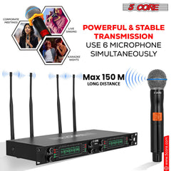 5Core Wireless Microphones 8 Channel Karaoke Professional UHF Singing