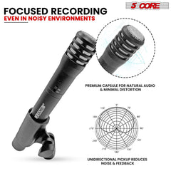 Microphone d'instrument 5Core professionnel XLR cardioïde crayon bâton