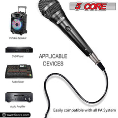 5Core XLR Microphone Dynamic Mic Karaoke Singing Studio Microfono