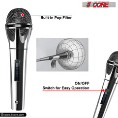 5Core XLR Microphone Dynamic Mic Karaoke Singing Studio Mics Handheld