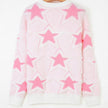 Pink Star Pattern Knit Sweater for Women