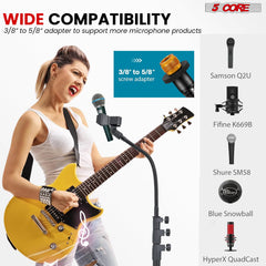 5Core Mic Stand Floor Adjustable Universal Heavy Duty Gooseneck