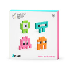 PIXIO Mini Monsters - 100 bloques magnéticos en 6 colores