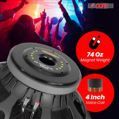 Speaker 15in 2000W Peak 8 Ohm Full Range Replacement DJ Sub Woofer