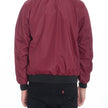 Men’s Bomber Jacket – Maroon Zip-Up Jacket with Ribbed Cuffs