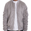 Men’s Faux Suede Bomber Jacket with Zip Closure