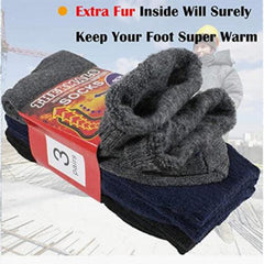 Men's Thermal Insulated Socks - Warm, Fuzzy, for Extreme Cold Weather,