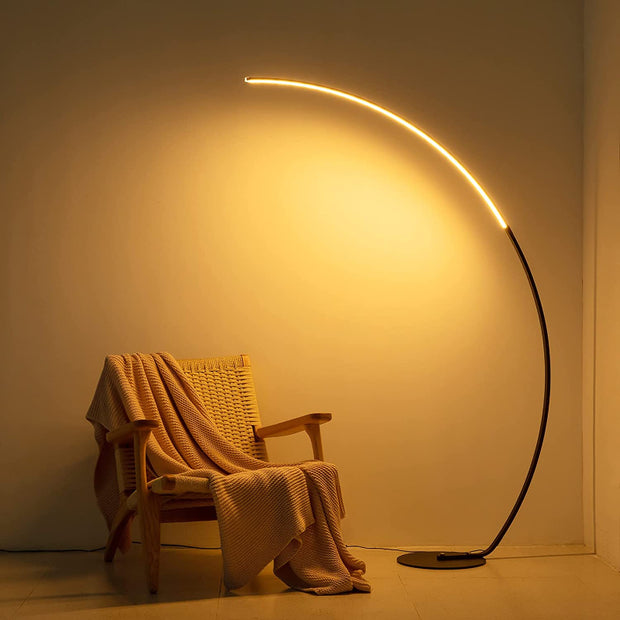 Modern Arc LED Floor Lamp - Adjustable RGB Lighting with Curved Design