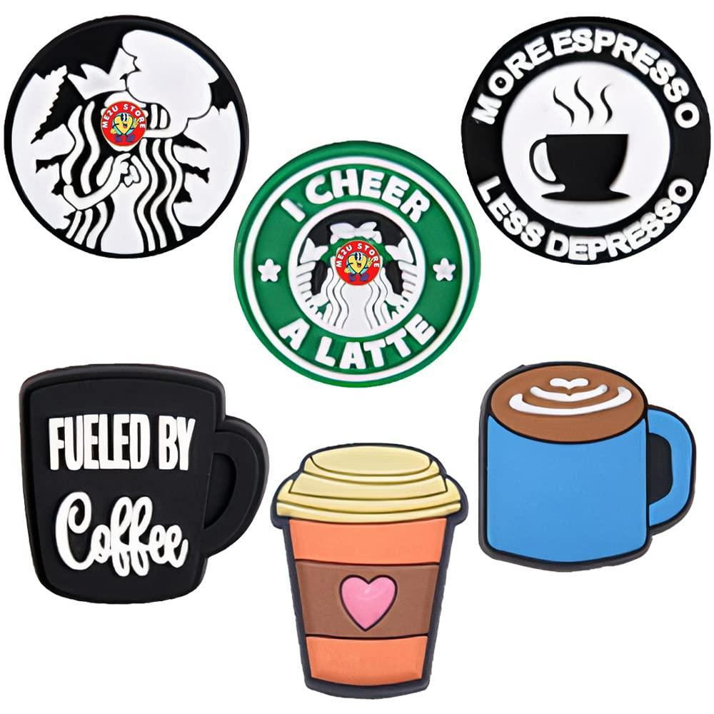 Coffee-Themed Croc Charms Set