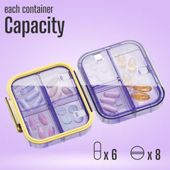 Medicine Pill Organizer Travel Cute Pill Container Small Pill Box for