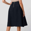 Women High Waist Flared Midi Skirt Elegant Casual Style