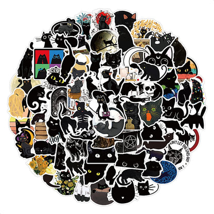 100pcs Waterproof Cat Vinyl Laptop Stickers