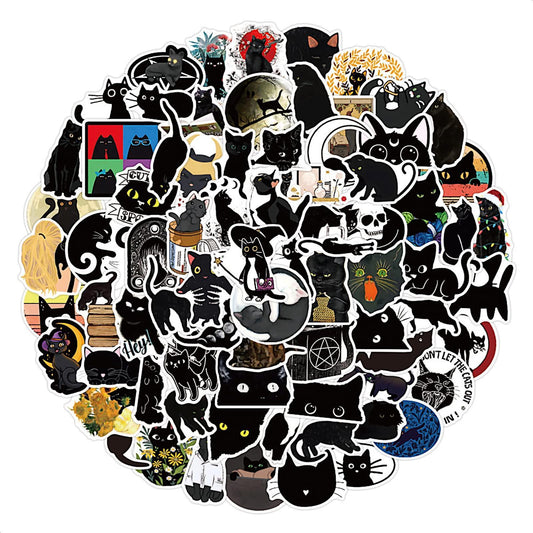 100pcs Waterproof Cat Vinyl Laptop Stickers