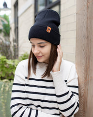 HAAKWEAR Knit Cuffed Beanie - Midnight Black