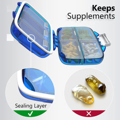 Travel Pill Organizer   Moisture Proof Pill Holder Daily Medicine