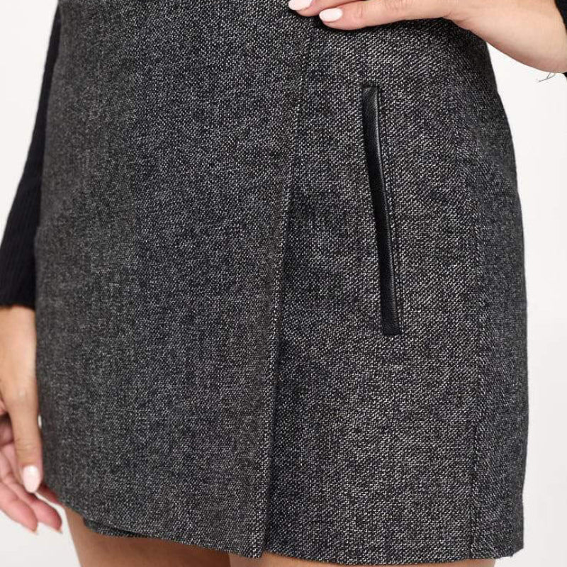Asymmetrical Wrap Mini Skorts