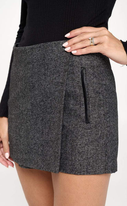 Asymmetrical Wrap Mini Skorts