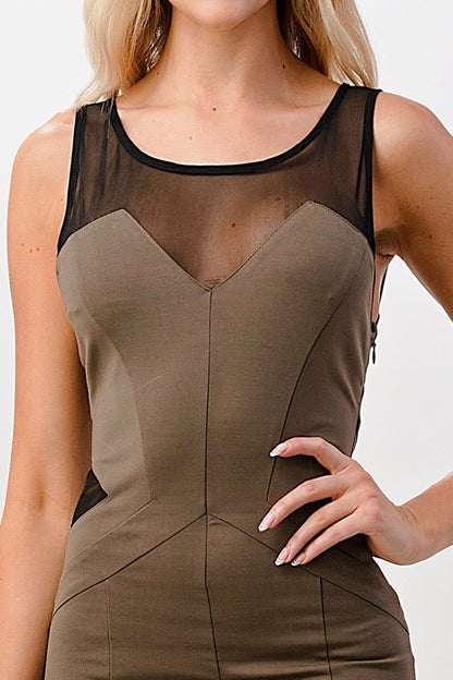 Mesh Insert Bodycon Dress