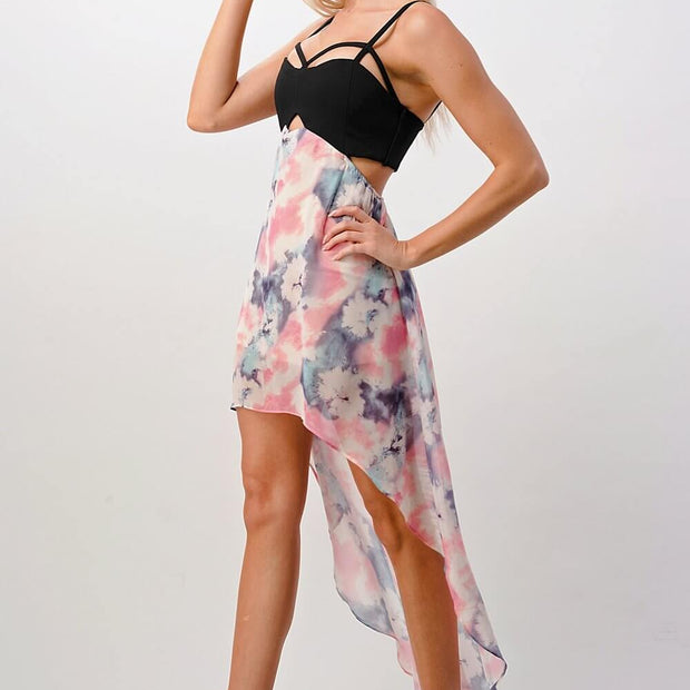 Robe asymétrique tie-dye 