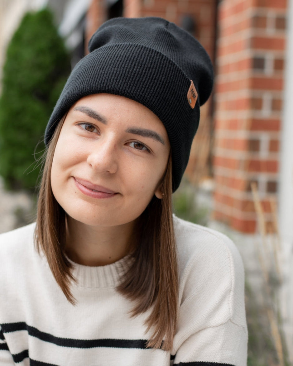 Charcoal Black Beanie