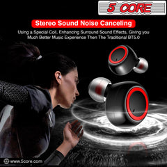 Wireless Ear Buds Mini Bluetooth Earbud Noise Cancelling