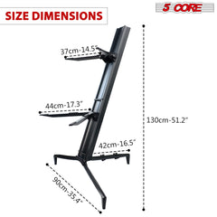Support de clavier 5Core à 2 niveaux pour piano électrique classique réglable et robuste