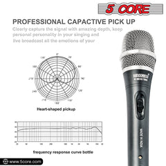 5Core XLR Microphone Dynamic Mic Karaoke Singing Studio Microfono