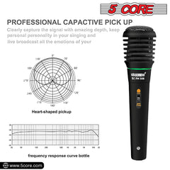 5Core XLR Microphone Dynamic Mic Karaoke Singing Studio Mics Handheld