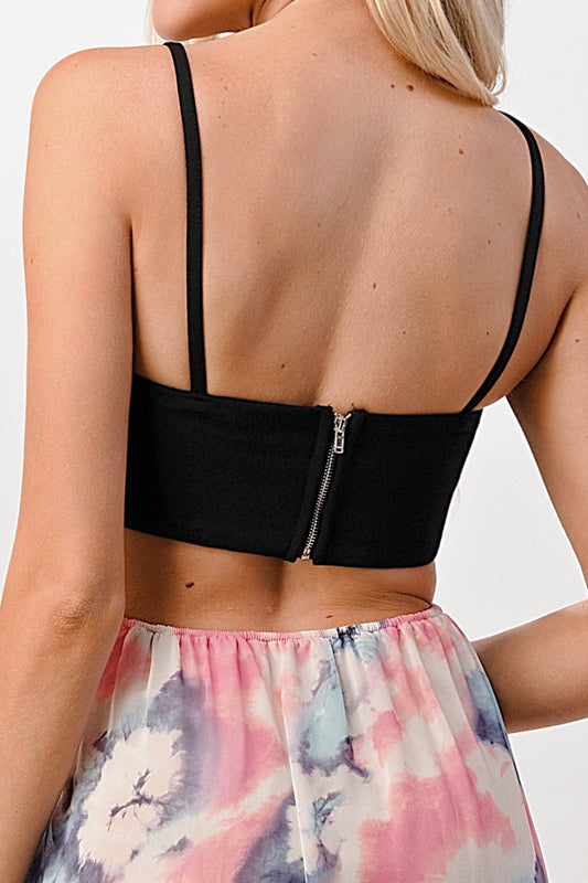 Strappy Bodice Tie-Dye High-Low Dresses S-L.
