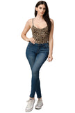 Body de punto de leopardo dorado 