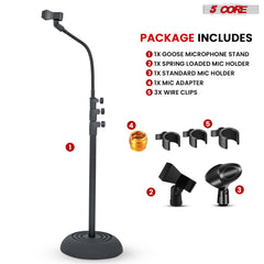 5Core Mic Stand Floor Adjustable Universal Heavy Duty Gooseneck