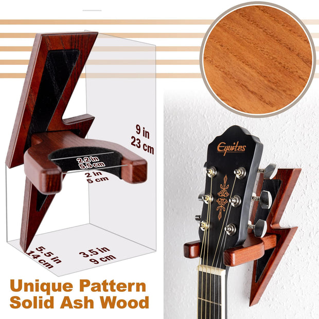 Soporte de pared para guitarra de madera de fresno