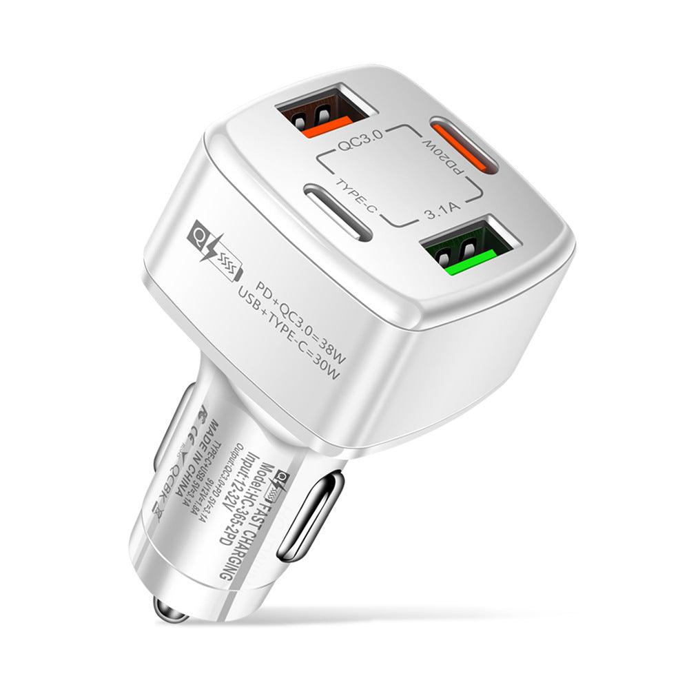 PBG 4-Port Car Charger: 2 PD & 2 USB - Fast, Universal Charging