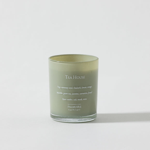 Palmoire Tea House Hand-Poured Soy Wax Candle – Green Glass Jar