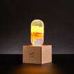 C.P.LIGHT Glass Accent Lamp with Wooden Cube Base