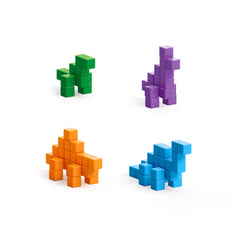 PIXIO Mini Dinos - 80 blocs magnétiques en 4 couleurs