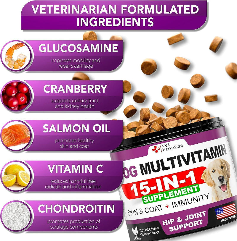 (Pack de 2) Multivitamines à croquer pour chien avec glucosamine
