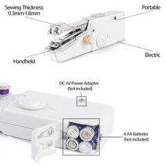 Máquina de coser portátil, miniherramienta de costura inalámbrica para tela