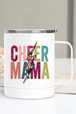 Cheer Mama Floral Bolt Coffee Cup in vibrant colors with stainless steel for durable daily use.