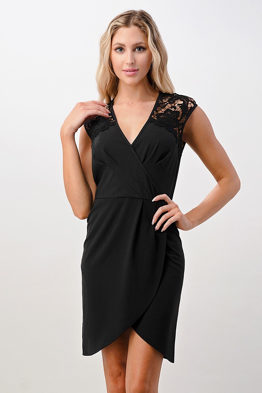Floral Lace Wrap Dress