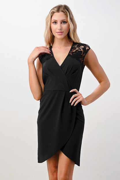 Floral Lace Wrap Dress