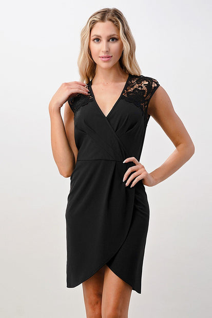 Floral Lace Wrap Dress