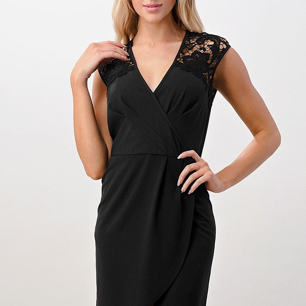 Floral Lace Wrap Dress
